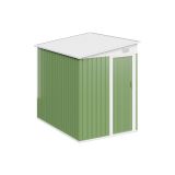 Casetta Da Giardino Metallo Addossabile 3,15 M² In Acciaio Galvanizzato Verde Salvia - Daxton